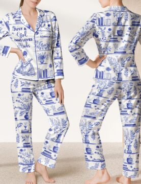 Just A Girl Who Loves Books - Satin Pajama Set