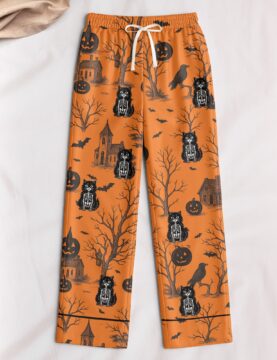 Pet Skeleton Halloween - Satin Pajama Set