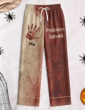 Problem Solved Halloween Horror Funny - Satin Pajama Set