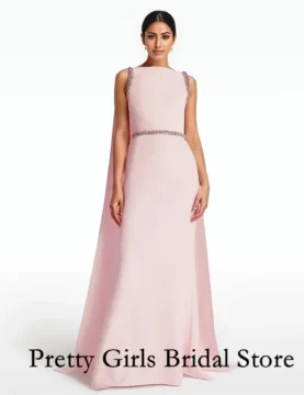 Arabic Morden Style Draped Crystals Evening Dresses Customized Mermaid Formal  Side Slit Prom Growns Party Women Bride