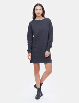 Fleece Crew Dress - Black
